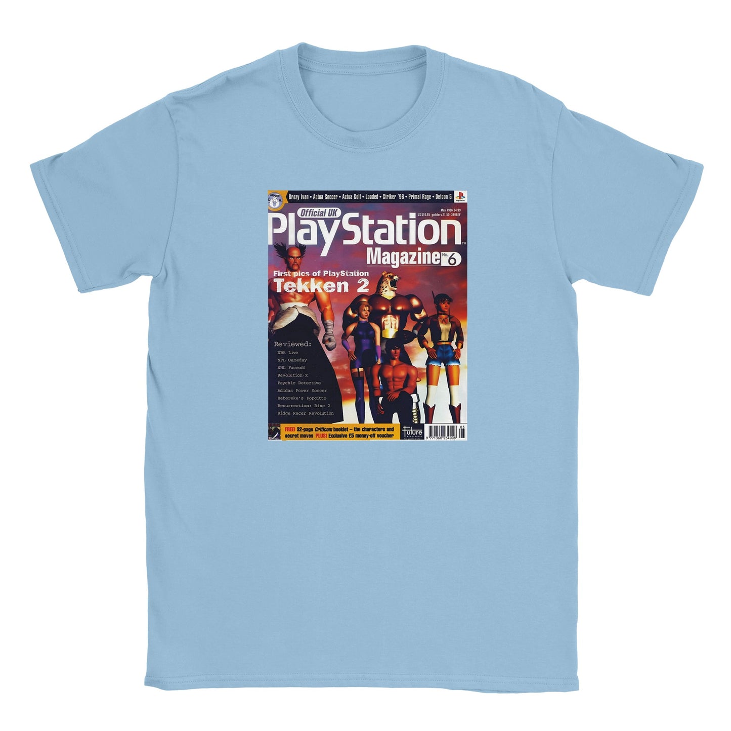 Retro Style Tekken 2 PS Magazine Vintage Gaming T-shirt gaming t-shirt featuring classic arcade-inspired design. Perfect for vintage gamers and nostalgia lovers, printed on a soft, high-quality cotton tee.