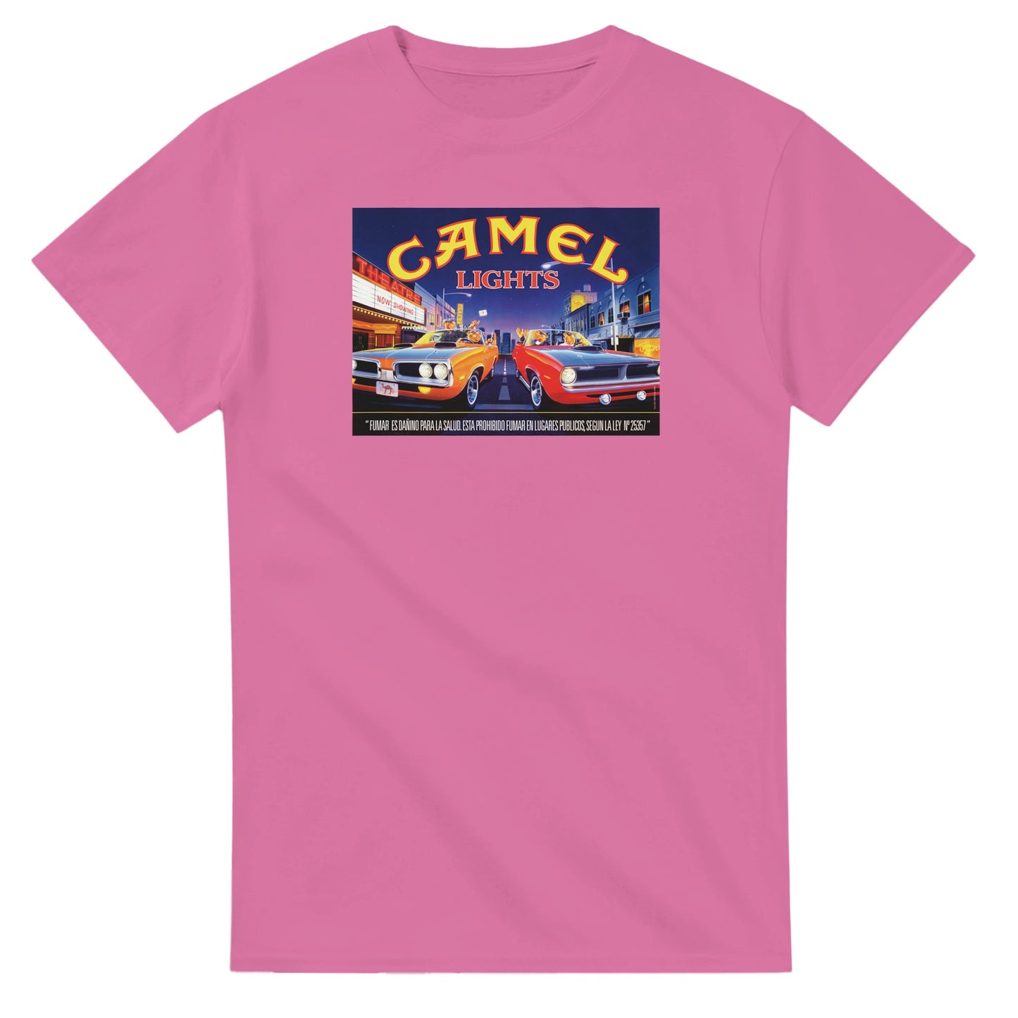 Vintage-style Joe Camel 'Street Race' T-Shirt featuring retro 90s cigarette mascot graphic. Classic throwback design on a soft cotton tee, perfect for nostalgia lovers.